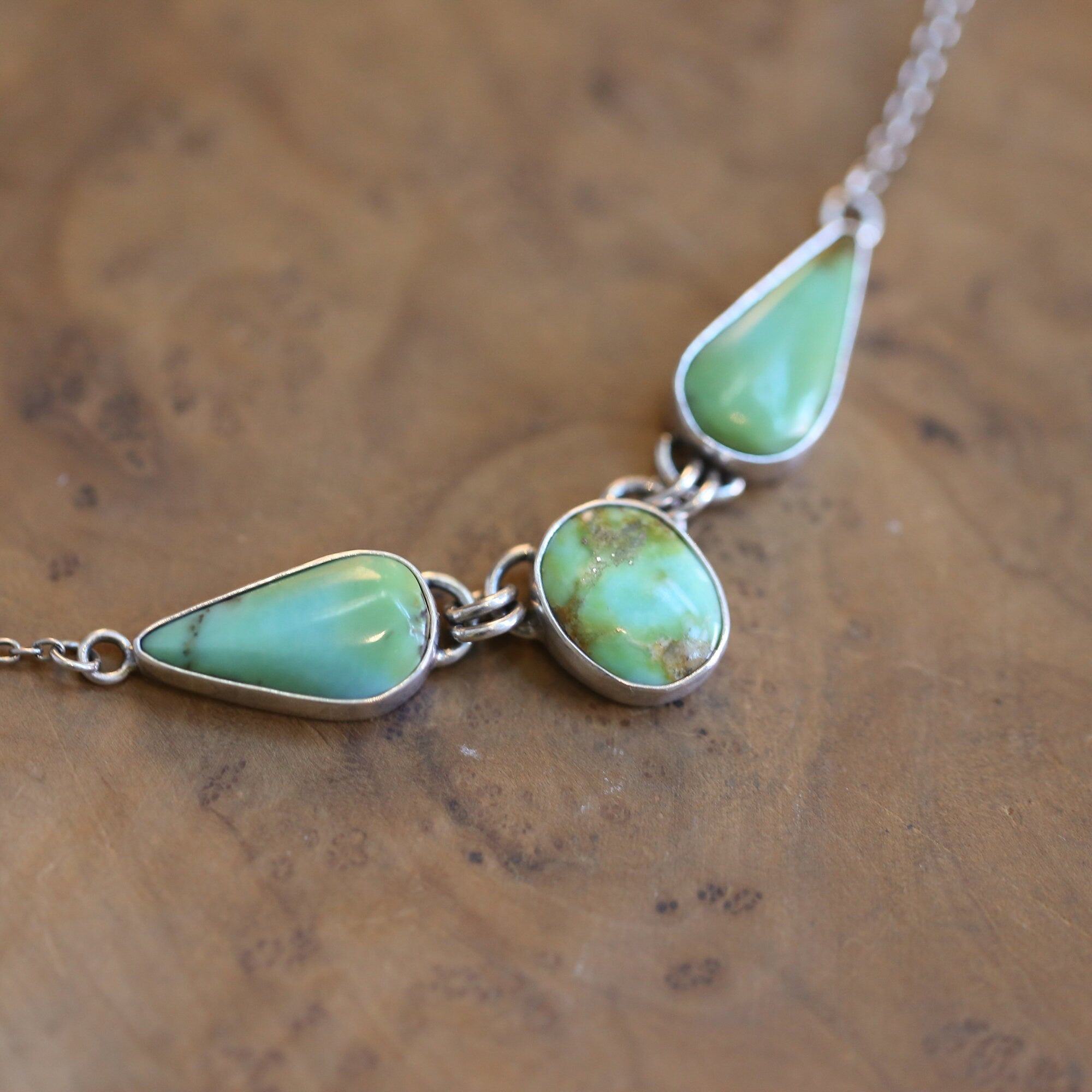 3 Stone American Turquoise Necklace