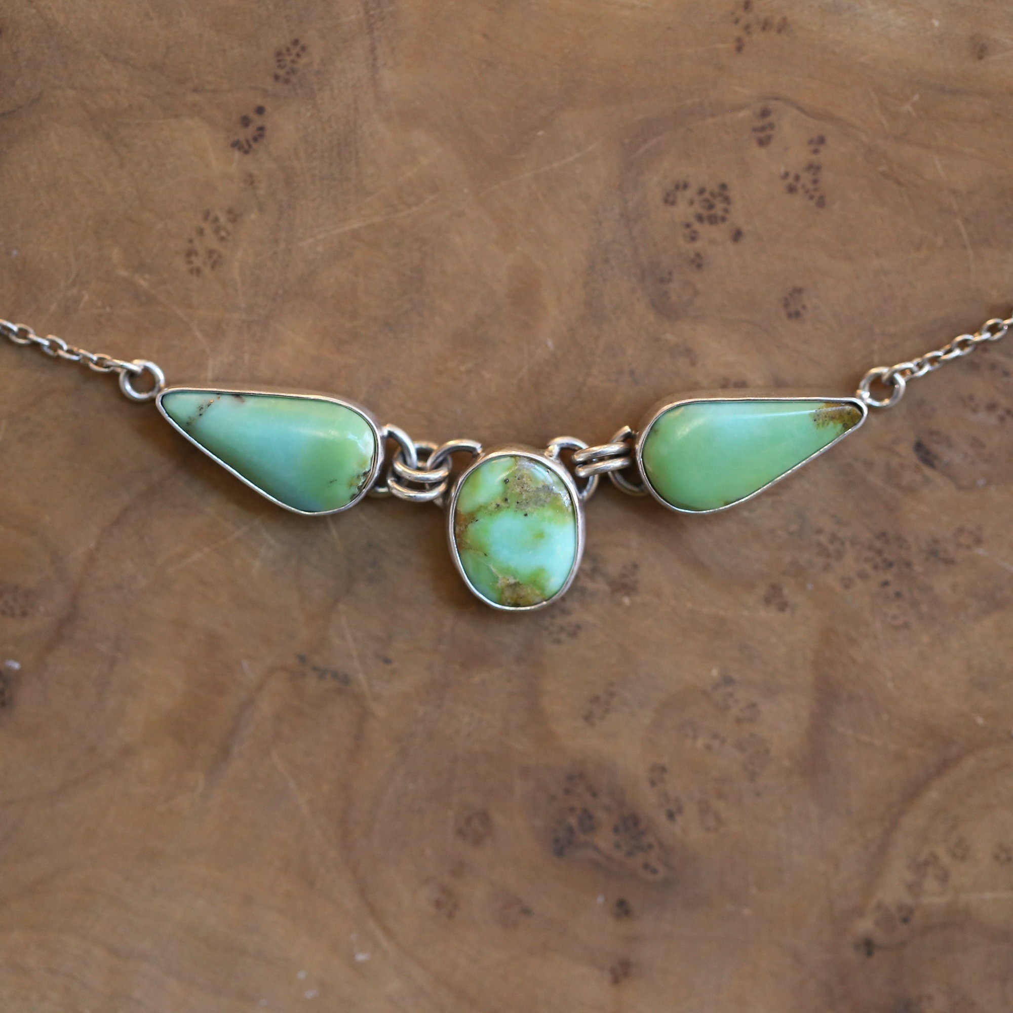 3 Stone American Turquoise Necklace