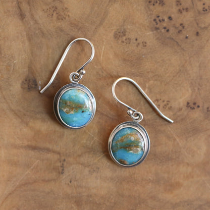 Peruvian Blue Opal Earrings – Sterling Silver Drop Earrings, OOAK