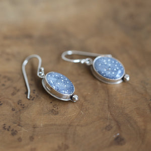 Blue Sponge Coral Earrings - Sterling Silver Drop Earrings