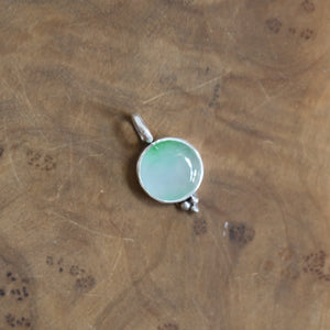 Jade Sweetheart Pendant - Boho Jade Necklace - .925 Sterling Silver - Silversmith