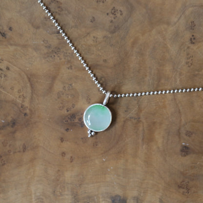 Jade Sweetheart Pendant - Boho Jade Necklace - .925 Sterling Silver - Silversmith