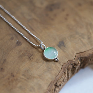 Jade Sweetheart Pendant - Boho Jade Necklace - .925 Sterling Silver - Silversmith