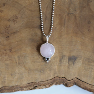Rose Quartz 'Lil Sweetheart Pendant - Sterling Silver Rose Quartz Necklace