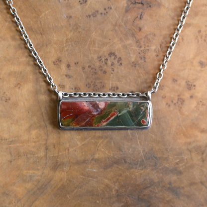 Red Creek Jasper Sterling Silver Pendant Necklace – Hanging Rock Design