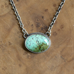 Ready to Ship - Turquoise Necklace - Small Turquoise Pendant with Chain - OOAK