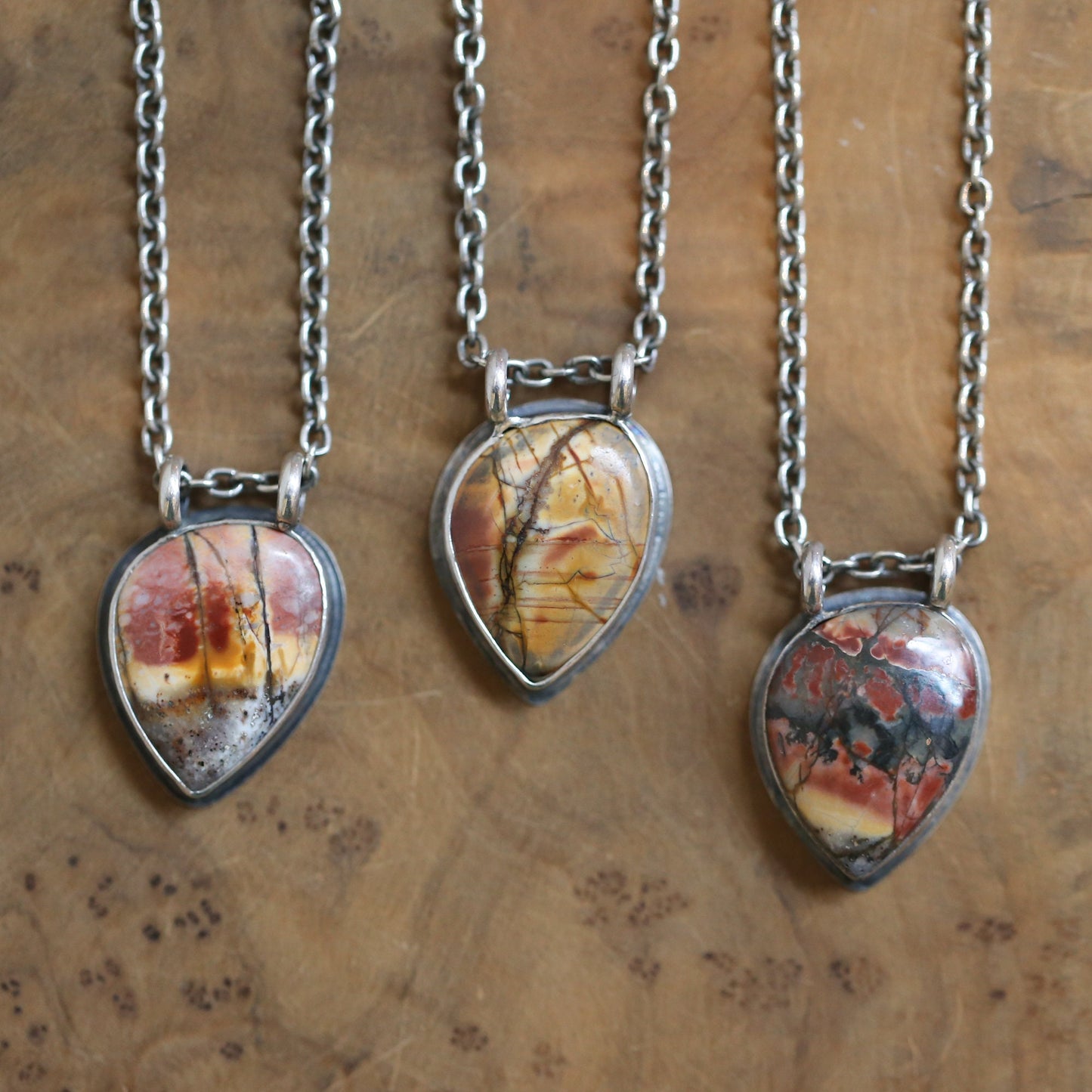 Red Creek Jasper Sterling Silver Pendant Necklace – OOAK Stone