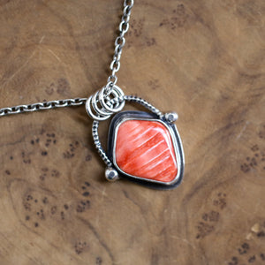 Spiny Oyster Basket Pendant - Sterling Silver