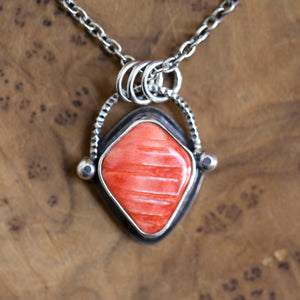 Spiny Oyster Basket Pendant - Sterling Silver