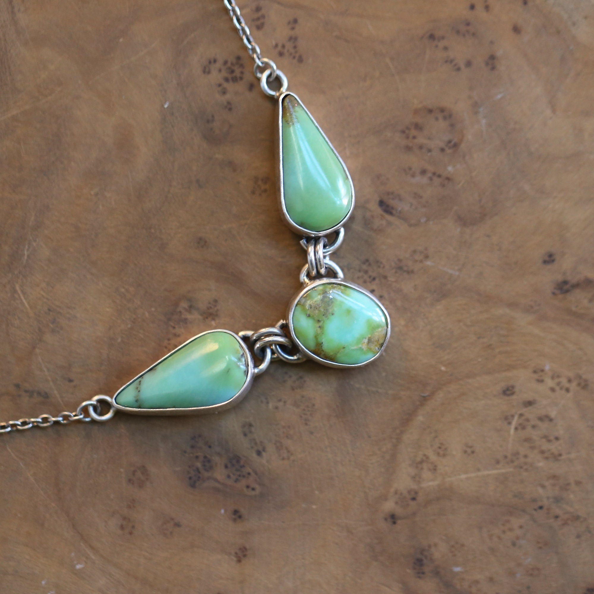 3 Stone American Turquoise Necklace