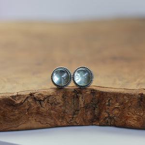 Fluorite Traditional Posts - Sterling Silver - Green Fluorite Post Earrings