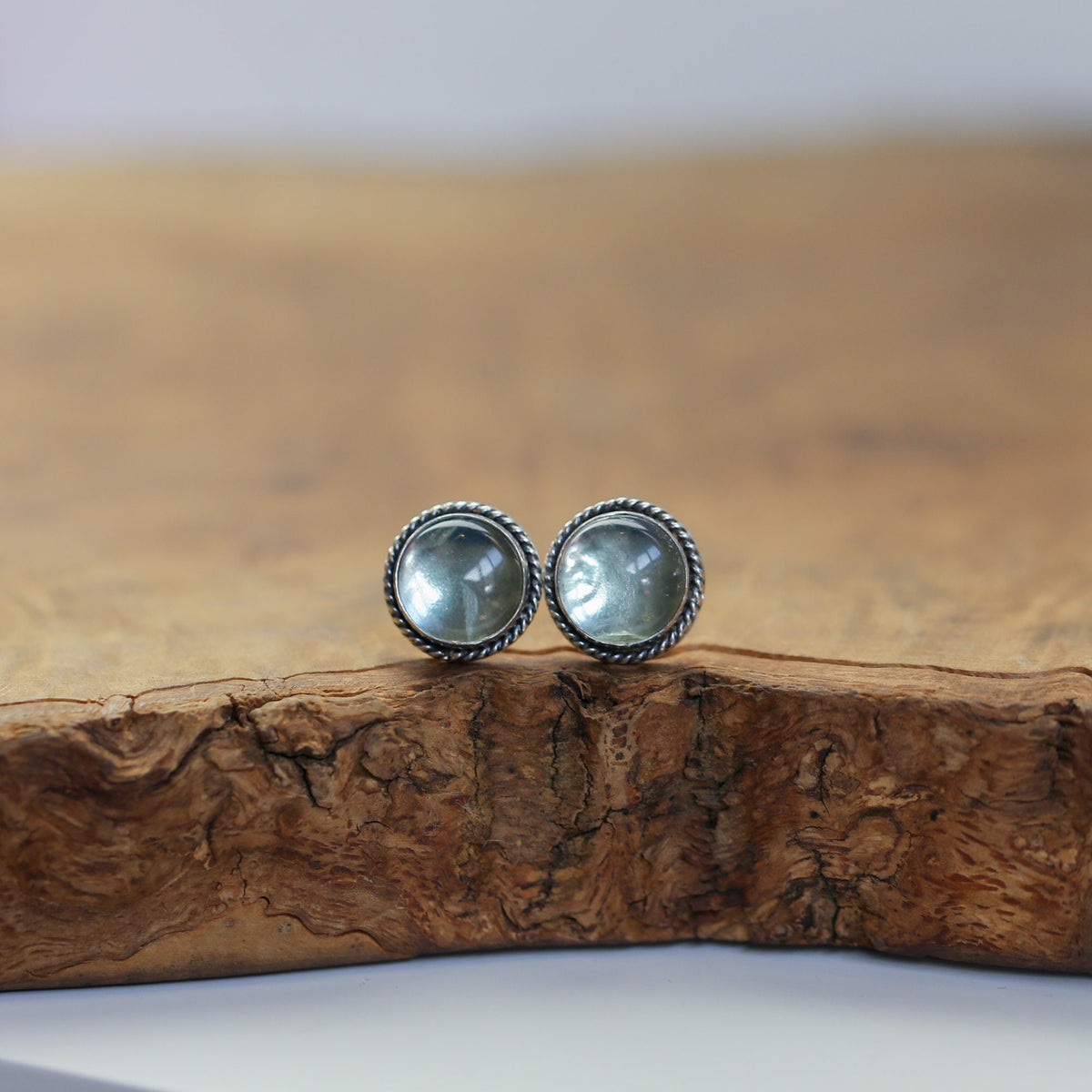 Green Fluorite Post Earrings | Sterling Silver