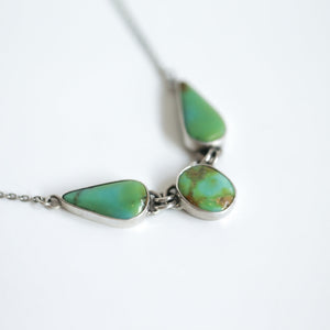 3 Stone American Turquoise Necklace