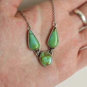 3 Stone American Turquoise Necklace
