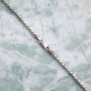 Sterling Silver Ball Chain - 2.5mm .925 Sterling Silver Ball Chain - Chain with Large Clasp - .925 Sterling Silver