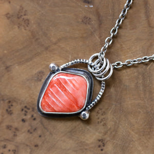 Spiny Oyster Basket Pendant - Sterling Silver
