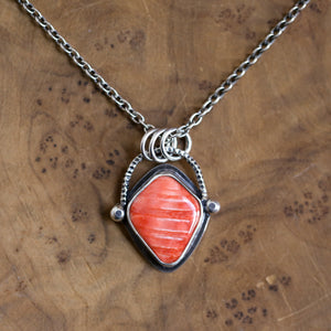 Spiny Oyster Basket Pendant - Sterling Silver