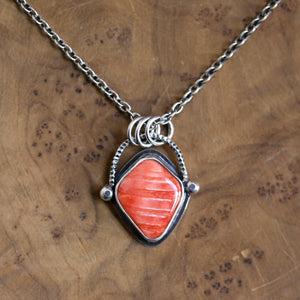 Spiny Oyster Basket Pendant - Sterling Silver