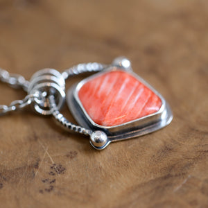 Spiny Oyster Basket Pendant - Sterling Silver