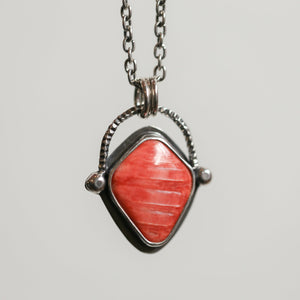 Spiny Oyster Basket Pendant - Sterling Silver