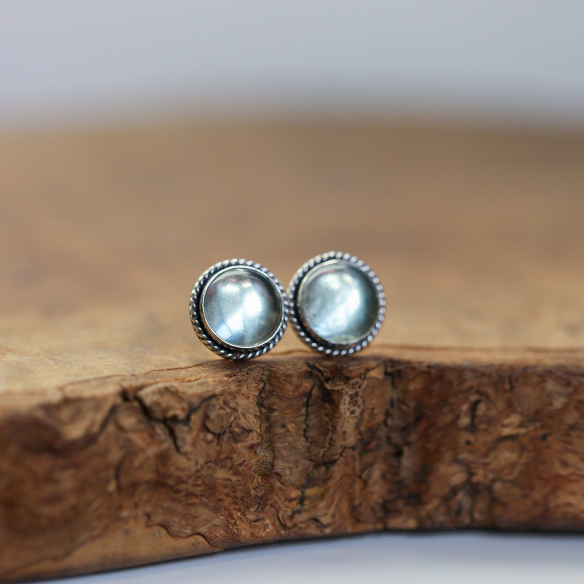 Green Fluorite Post Earrings | Sterling Silver