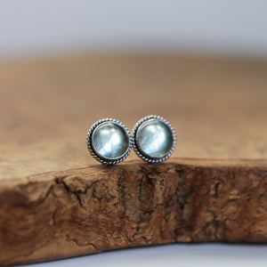 Fluorite Traditional Posts - Sterling Silver - Green Fluorite Post Earrings