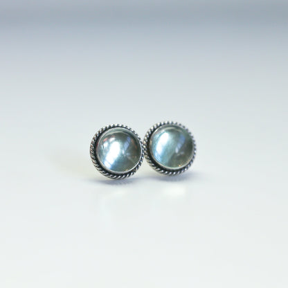 Green Fluorite Post Earrings | Sterling Silver