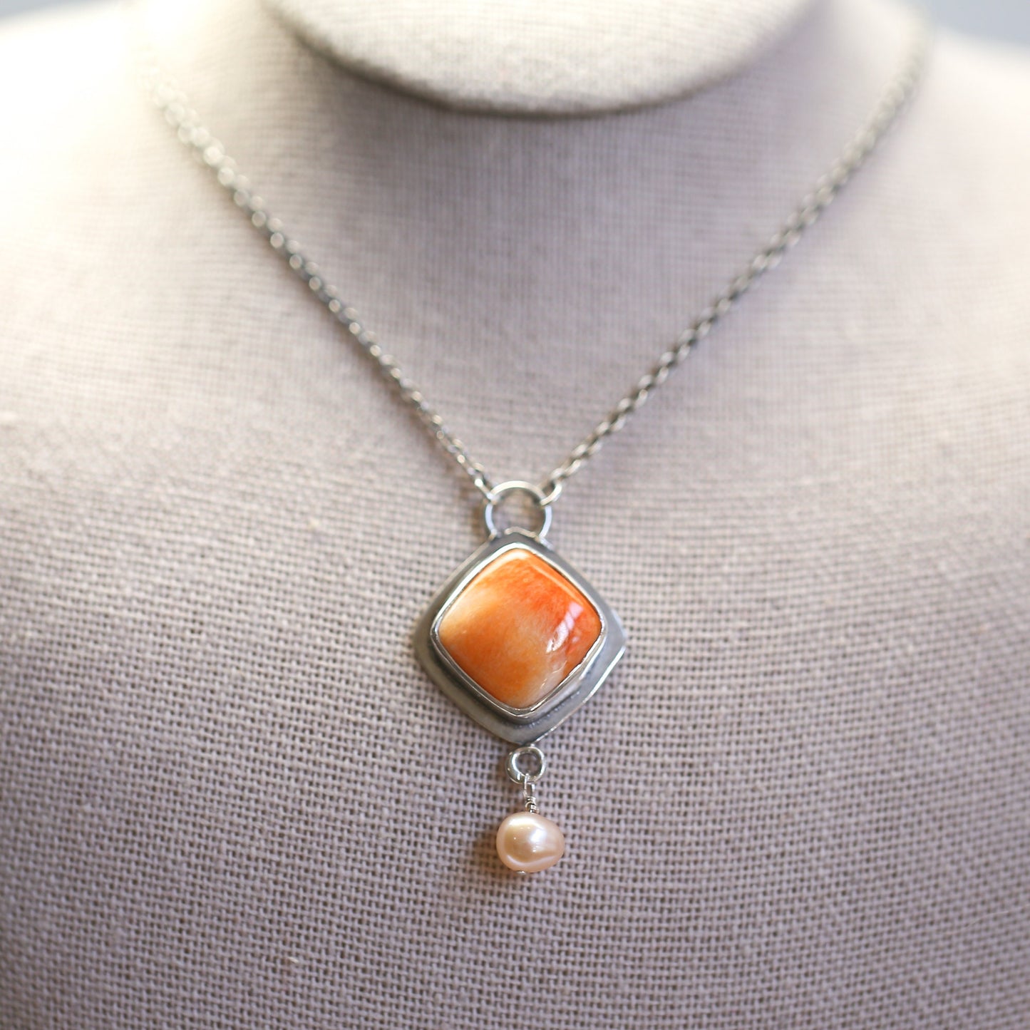 Spiny Oyster Freshwater Pearl Necklace | Sterling Silver