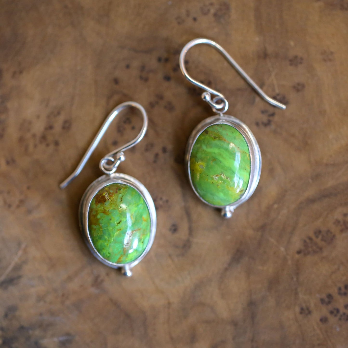 Custom Green American Turquoise Drop Earrings - Choose Your Stone