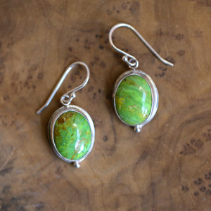 Custom Green American Turquoise Drop Earrings - Choose Your Stone
