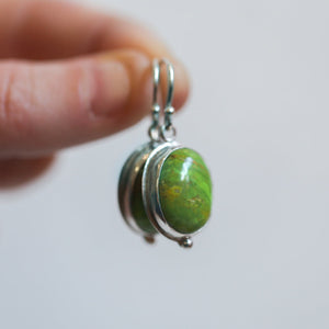 Custom Green American Turquoise Drop Earrings - Choose Your Stone