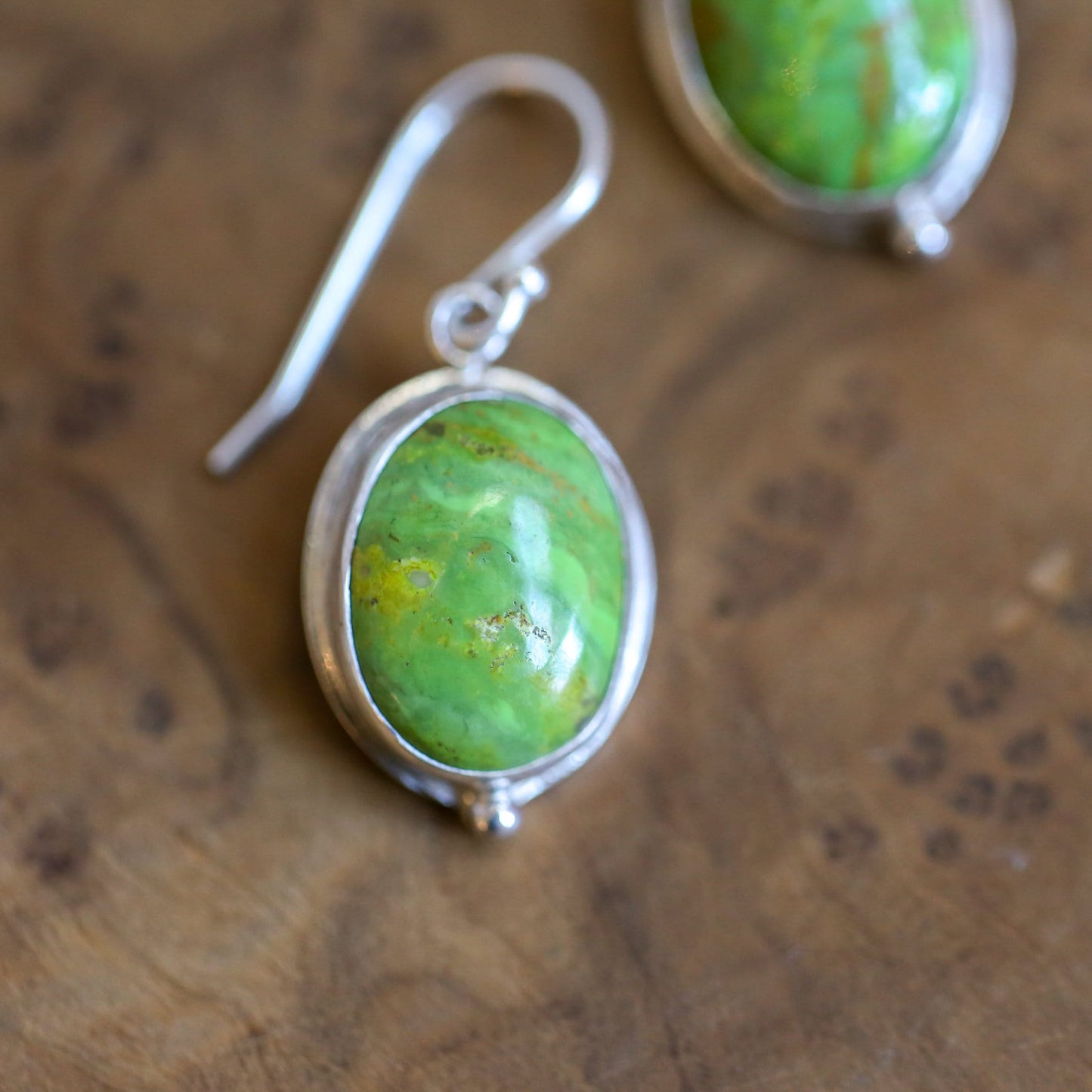Custom Green American Turquoise Drop Earrings - Choose Your Stone