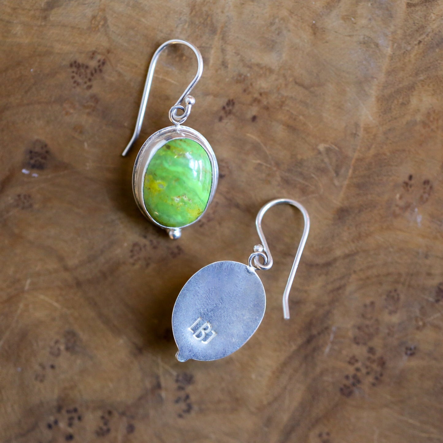 Custom Green American Turquoise Drop Earrings - Choose Your Stone