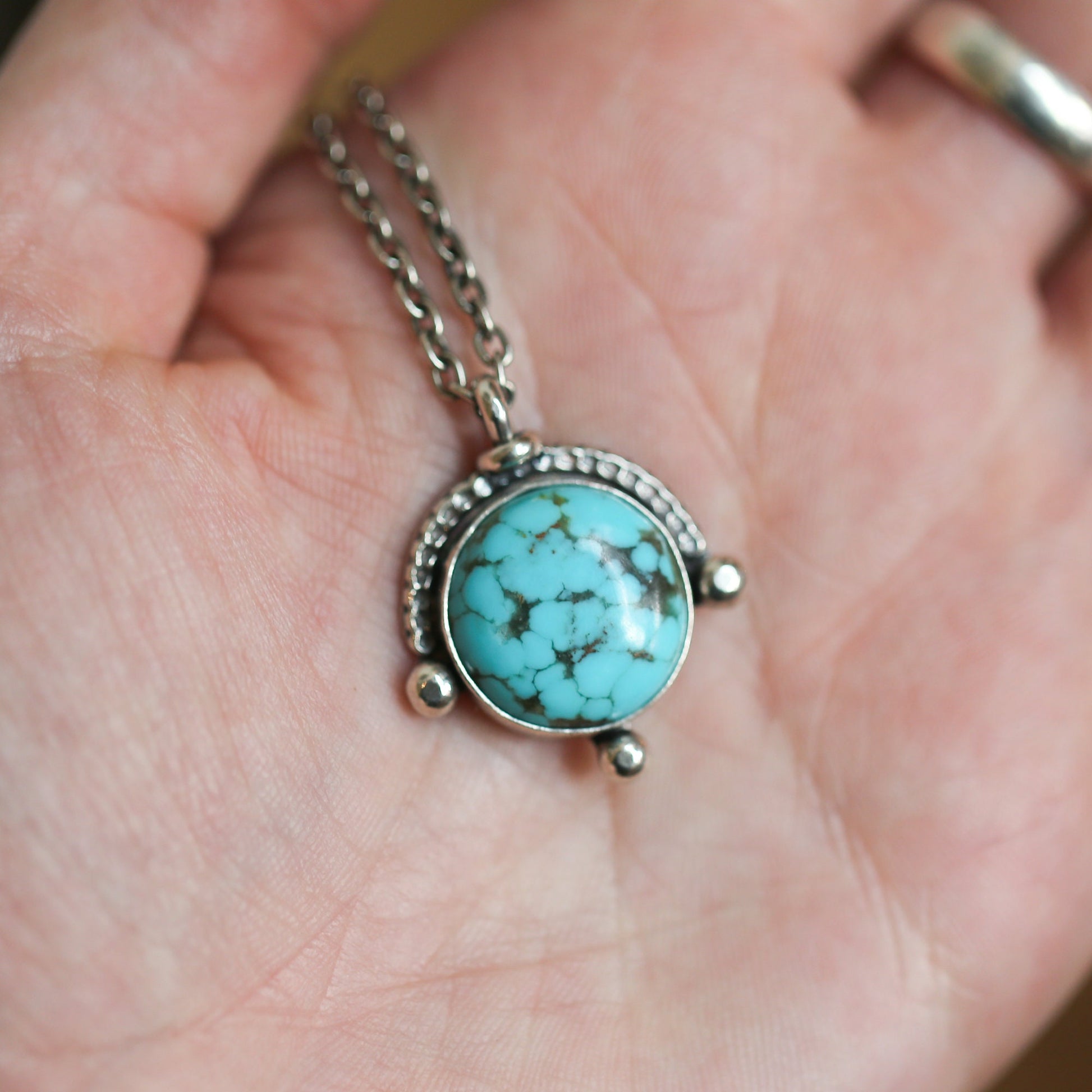 Unisex Campitos Turquoise Pendant - Sterling Silver