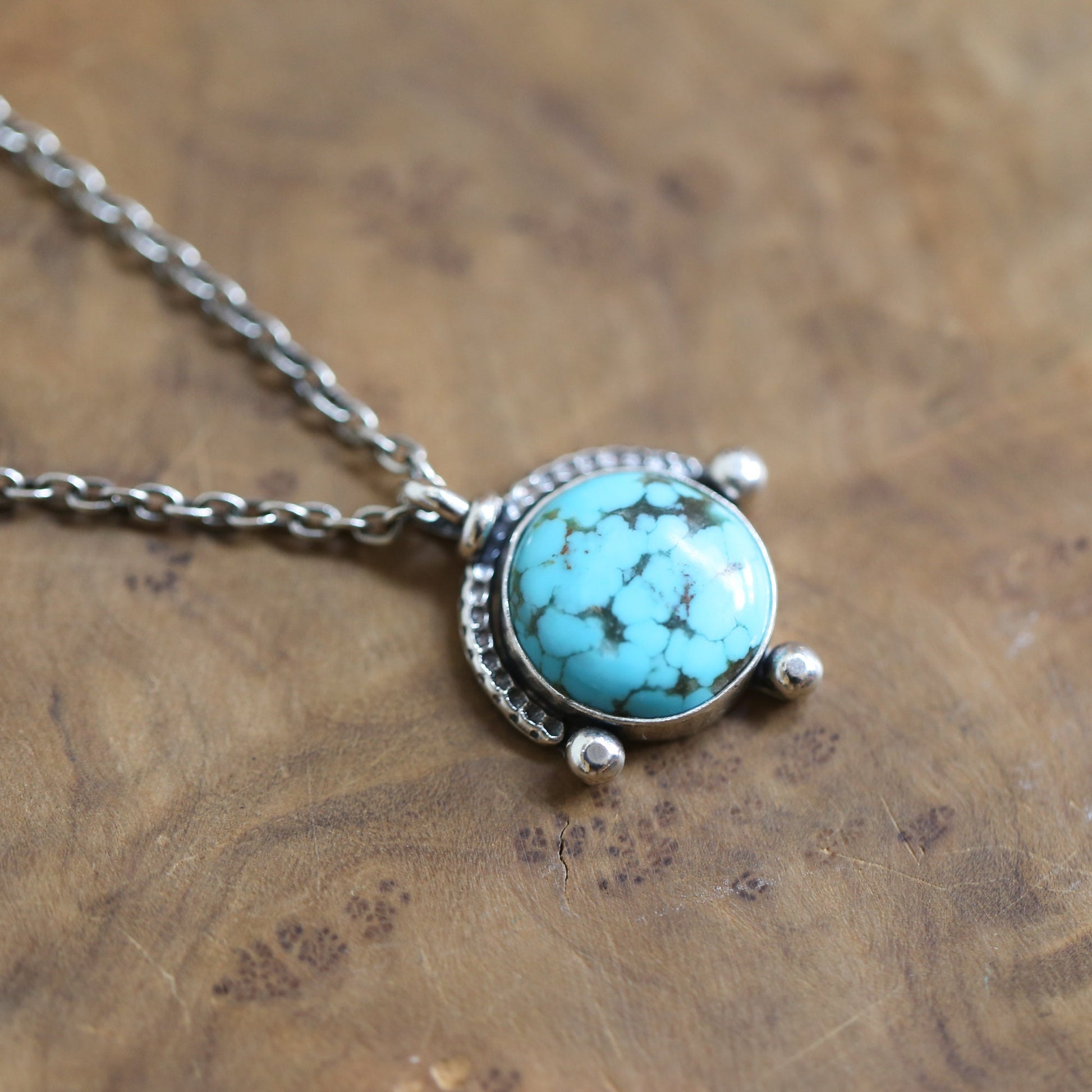 Unisex Campitos Turquoise Pendant - Sterling Silver