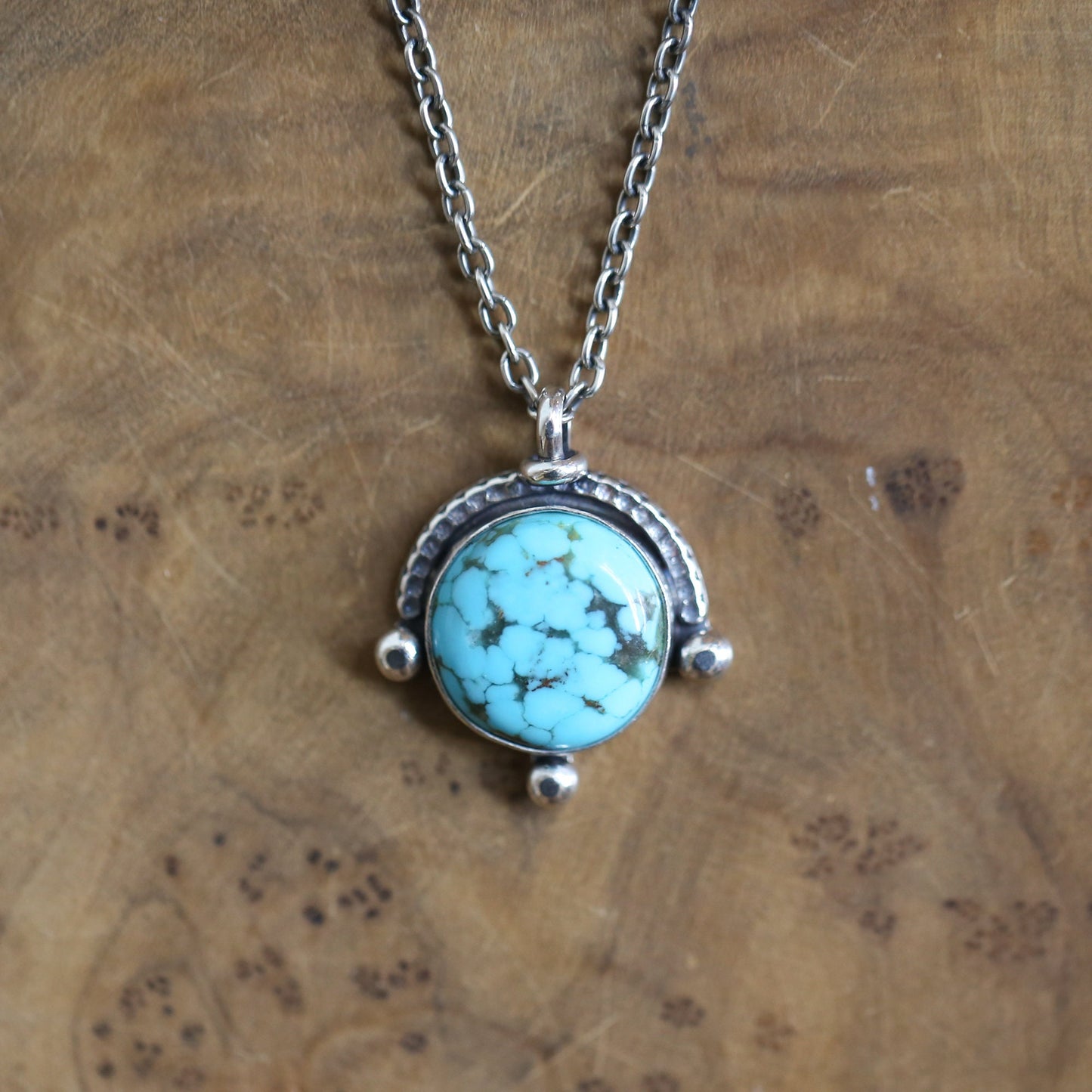 Unisex Campitos Turquoise Pendant - Sterling Silver
