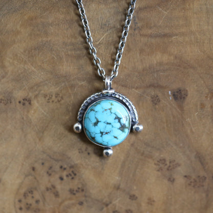 Unisex Campitos Turquoise Pendant - Sterling Silver