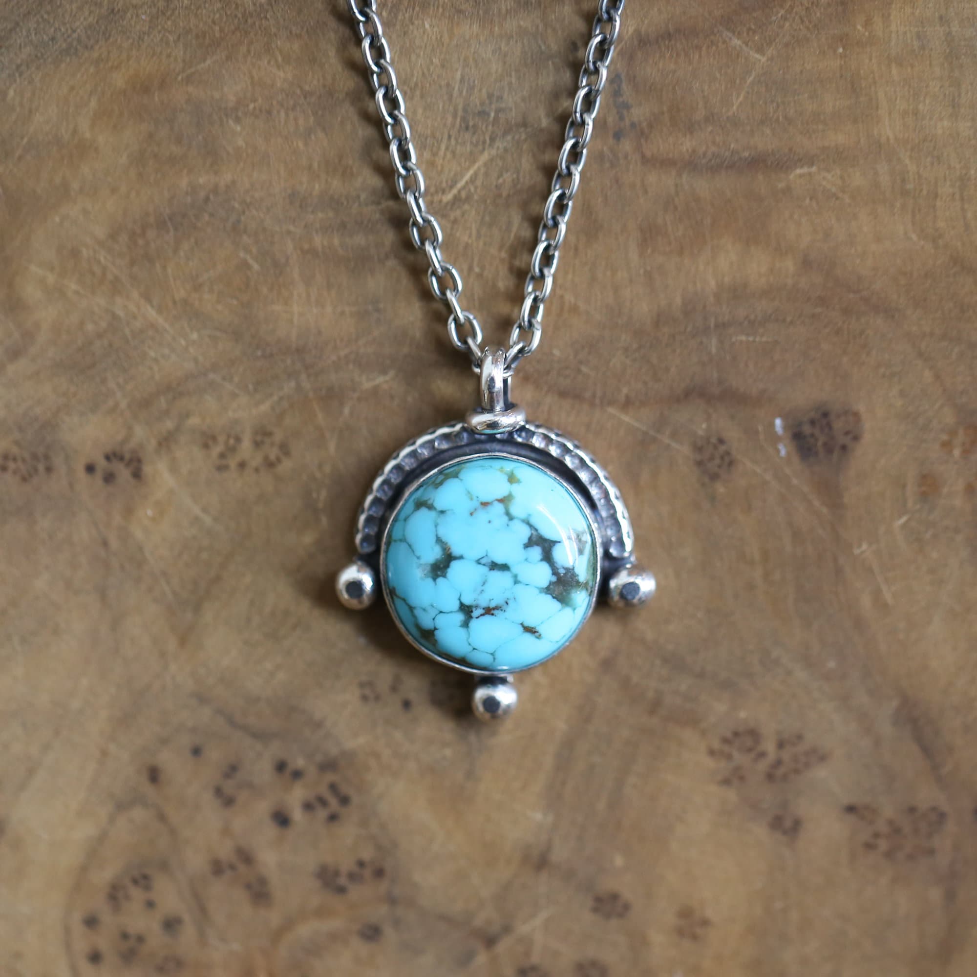 Campitos Turquoise Pendant - Sterling Silver - One of a Kind