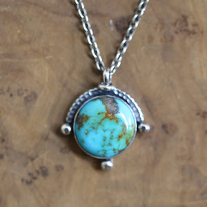 Campitos Turquoise Pendant - Sterling Silver - One of a Kind