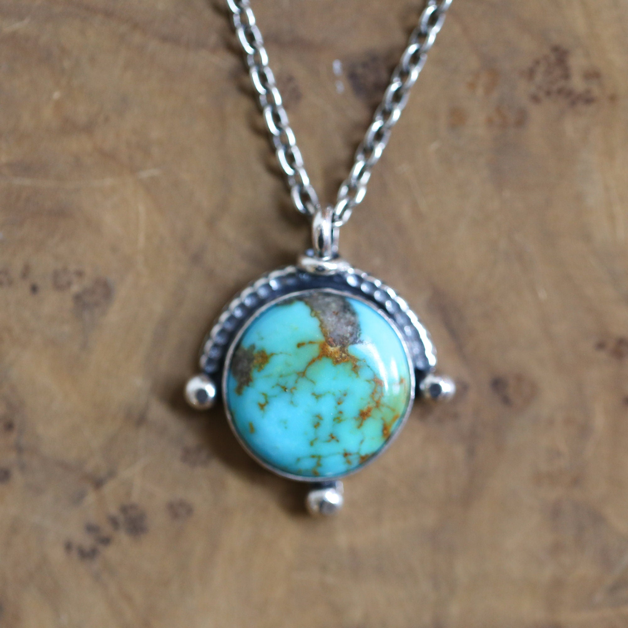Campitos Turquoise Pendant - Sterling Silver - One of a Kind