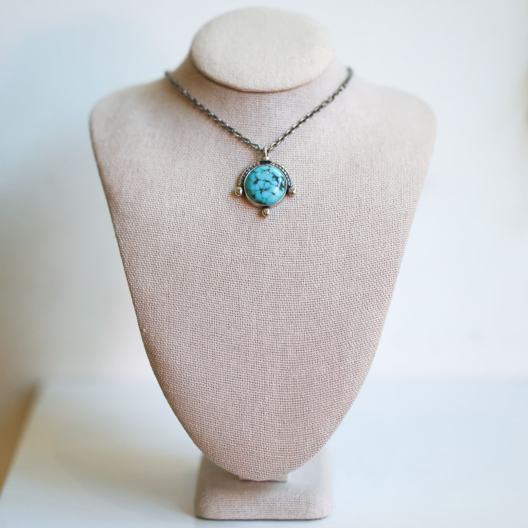 Campitos Turquoise Pendant - Sterling Silver - One of a Kind