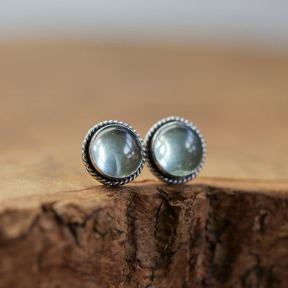 Green Fluorite Post Earrings | Sterling Silver