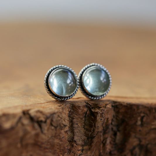 Green Fluorite Post Earrings | Sterling Silver