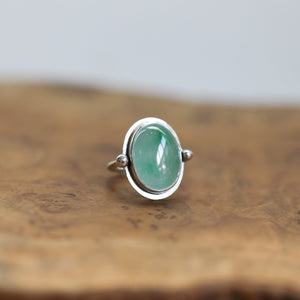 Green Jade Chloe Ring - Modern Green Jade Ring - .925 Sterling Silver - Silversmith Ring