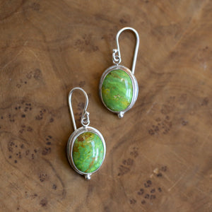 Custom Green American Turquoise Drop Earrings - Choose Your Stone