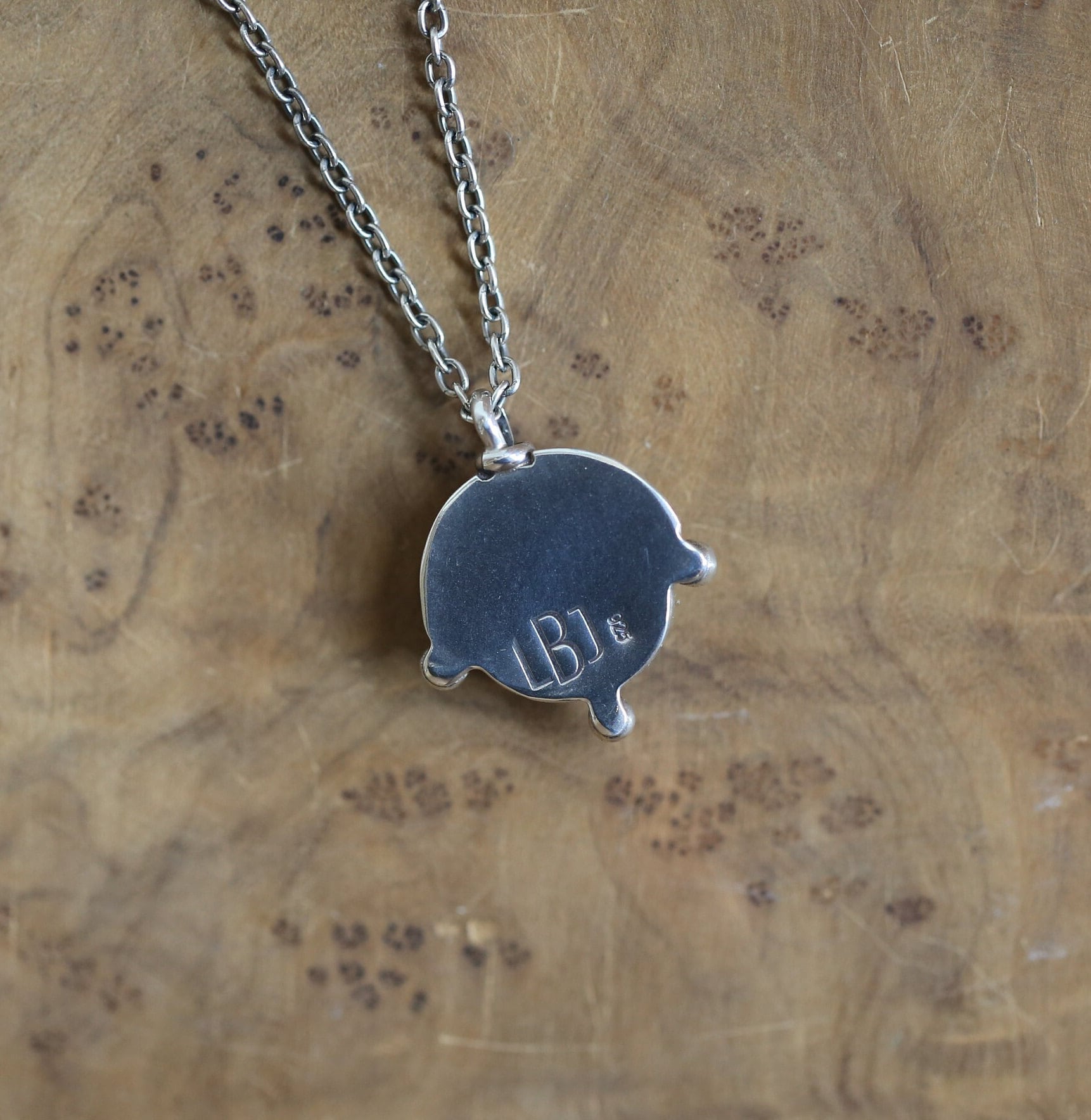 Lapis Lazuli Necklace, Sterling Silver Pendant, Round Gemstone Jewelry