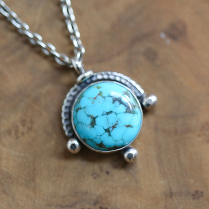 Unisex Campitos Turquoise Pendant - Sterling Silver