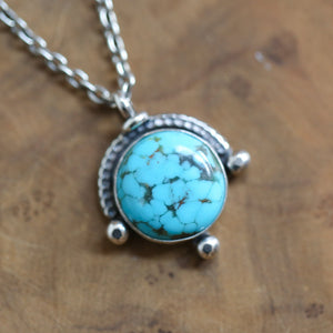 Campitos Turquoise Pendant - Sterling Silver - One of a Kind