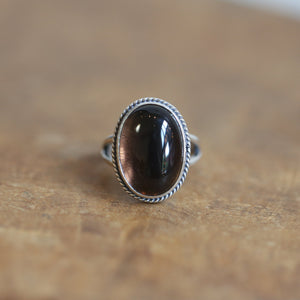 Smoky Quartz Boho Ring - .925 Sterling Silver - Silversmith