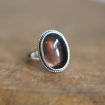 Smoky Quartz Boho Ring - .925 Sterling Silver - Silversmith